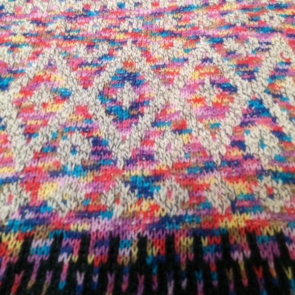 Bua//bua Pullover Sweater Womens Sz XL Multi Color Hoodie Boho Hippie Grunge - Picture 7 of 14